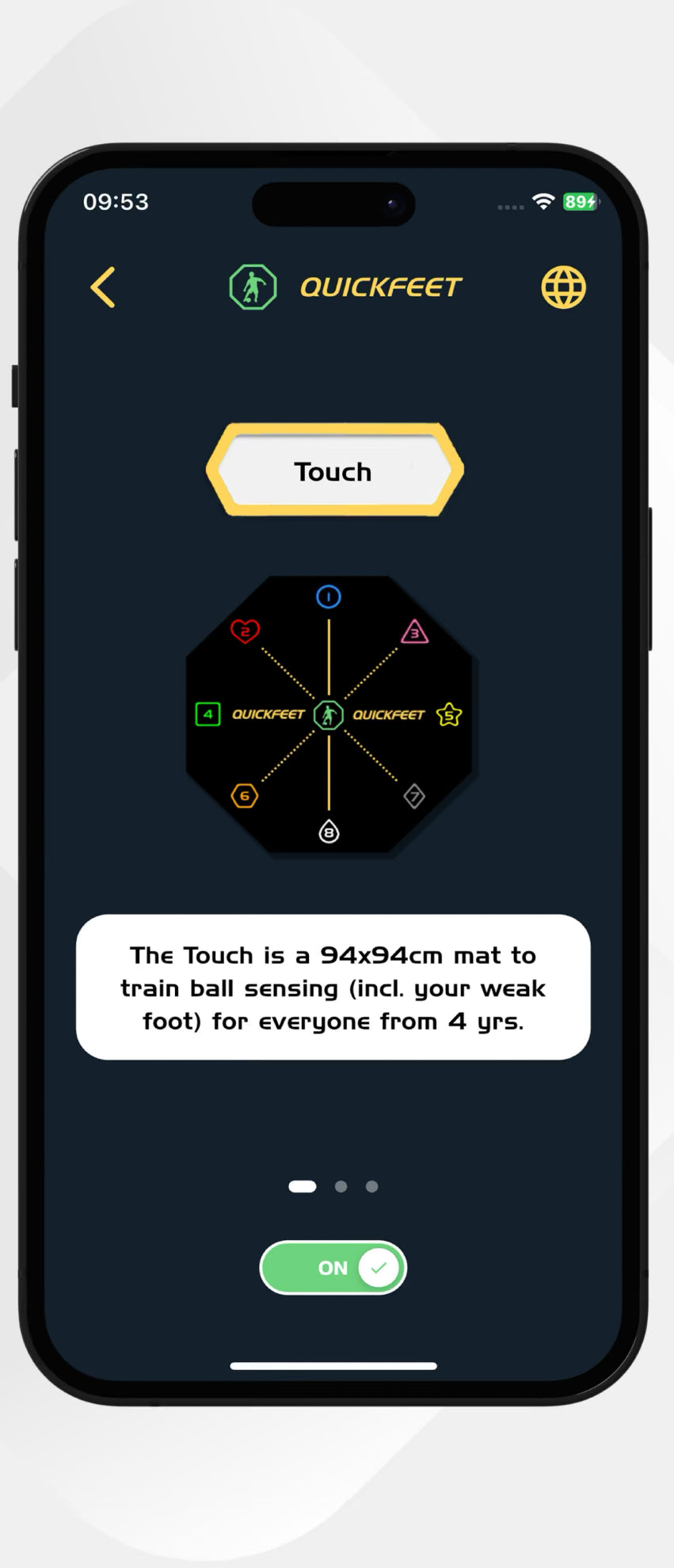 QUICKFEET Touch - football matt with free app